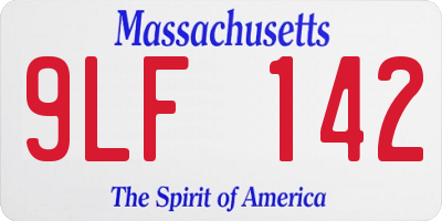 MA license plate 9LF142