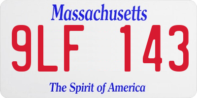 MA license plate 9LF143