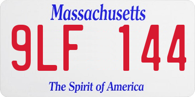 MA license plate 9LF144