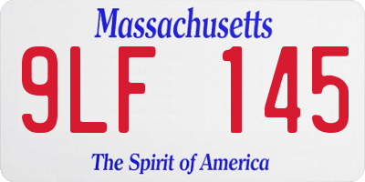 MA license plate 9LF145