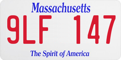 MA license plate 9LF147