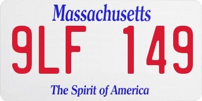 MA license plate 9LF149