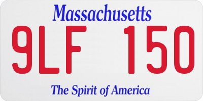 MA license plate 9LF150