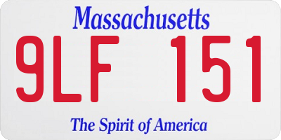 MA license plate 9LF151