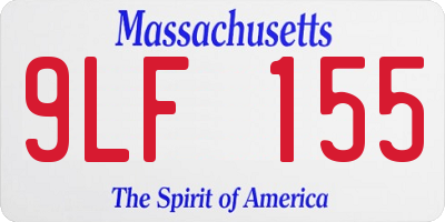 MA license plate 9LF155