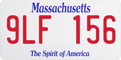 MA license plate 9LF156