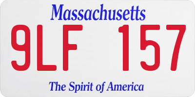 MA license plate 9LF157