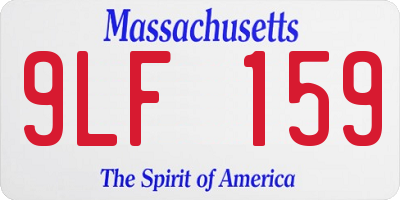 MA license plate 9LF159