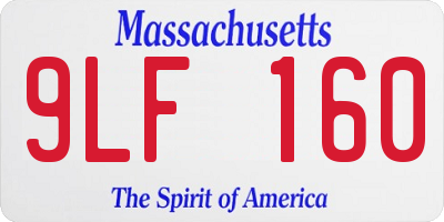 MA license plate 9LF160
