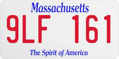 MA license plate 9LF161