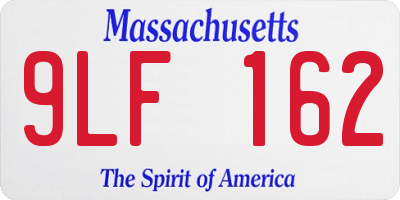 MA license plate 9LF162