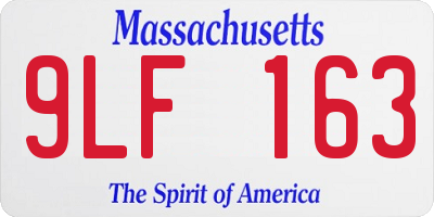 MA license plate 9LF163