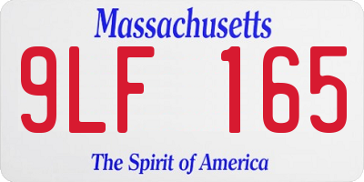 MA license plate 9LF165