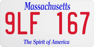 MA license plate 9LF167