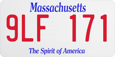 MA license plate 9LF171