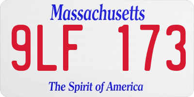 MA license plate 9LF173