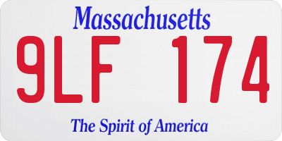MA license plate 9LF174