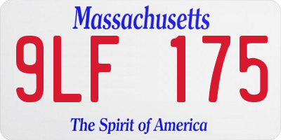 MA license plate 9LF175