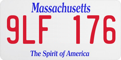 MA license plate 9LF176