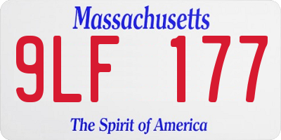 MA license plate 9LF177