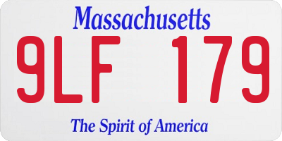 MA license plate 9LF179