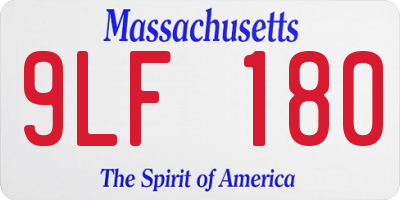 MA license plate 9LF180