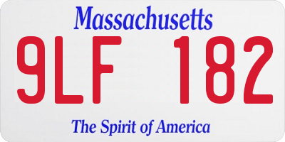 MA license plate 9LF182