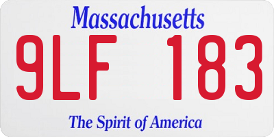 MA license plate 9LF183
