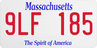 MA license plate 9LF185