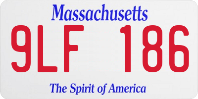 MA license plate 9LF186