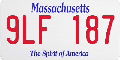MA license plate 9LF187