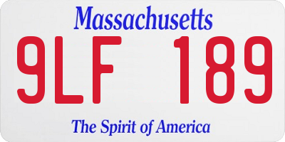 MA license plate 9LF189
