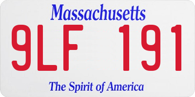 MA license plate 9LF191