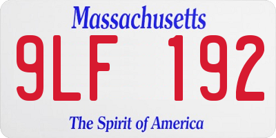 MA license plate 9LF192