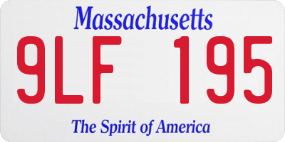 MA license plate 9LF195
