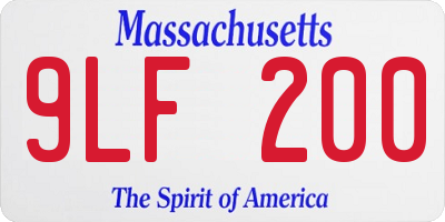 MA license plate 9LF200