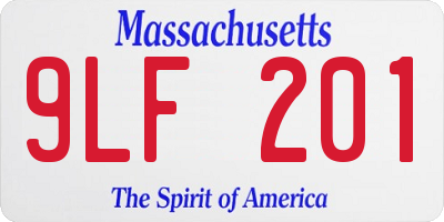 MA license plate 9LF201