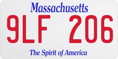 MA license plate 9LF206