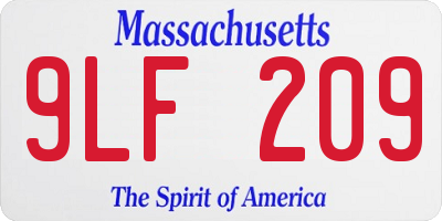 MA license plate 9LF209