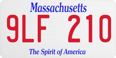 MA license plate 9LF210