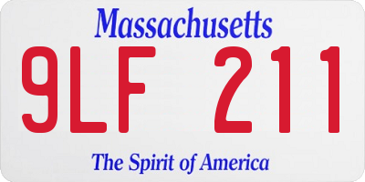 MA license plate 9LF211