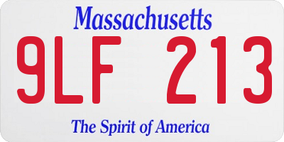 MA license plate 9LF213