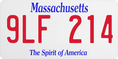 MA license plate 9LF214