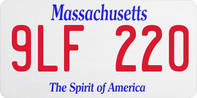 MA license plate 9LF220