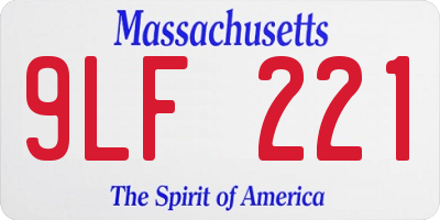 MA license plate 9LF221