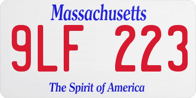 MA license plate 9LF223
