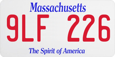 MA license plate 9LF226