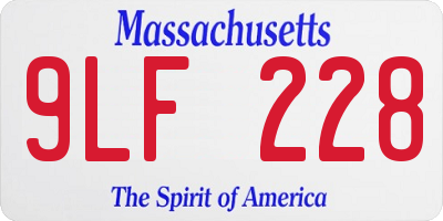 MA license plate 9LF228