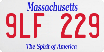MA license plate 9LF229