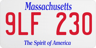 MA license plate 9LF230